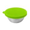 Recipiente para salsa de acero inoxidable 304 de 50 ml, sellado, con tapa, para ensalada, salsa de tomate y condimentos, con tapa de silicona.