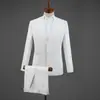 Traje para actuaciones en el escenario, traje de novio para hombre, traje de cantante, cuello mao, traje de maestro de ceremonias, traje de presentador, vestido de coro de escenario, traje de estilo chino