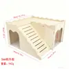 Casa escondite para hámster, castillo con tobogán para petauro del azúcar y cobaya, configuración decorativa para aliviar el aburrimiento y el juego, casa de madera grande tipo villa para hámster