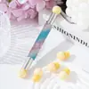 Caneta Esponja Única com Ponta de Esponja Cravejada de Diamantes Transfronteiriça Caneta de Esfumar para Nail Art Dupla Face Caneta Esponja de Esfumar Única 4 Reposições