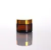 Frasco de crema marrón a prueba de luz de 5g a 100g en stock para venta al por mayor, frasco de vidrio para crema facial, crema para ojos, frasco dispensador de muestras cosméticas