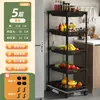 Pequeno carrinho de armazenamento para cozinha, banheiro, carrinho de lanches móvel, prateleira de armazenamento de várias camadas para quarto e dormitório
