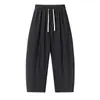 Ropa de Hombre Beijie Verano 2026 Nuevos Pantalones Casuales de Tres Colores con Cordón Pantalones Rectos Sueltos de Algodón y Lino para Hombre Estilo Retro