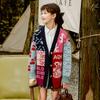 Cárdigan Jacquard Tejido de Largo Medio para Niñas Primavera y Otoño 2025 Otoño Nueva Ropa para Niños Chaqueta Suéter para Niños