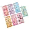 Pegatinas Sanrio de Cuero Negro para Niños, Dibujos Animados Estéreo 3D en Relieve, Piedras Preciosas y Cristales, Pegatinas Decorativas Lindas y Divertidas para Manualidades