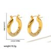 Design europeu e americano de luxo leve brincos de moda personalizados brincos de argola de aço inoxidável ouro 18K zircônia brincos simples de nicho