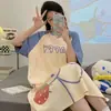 Pijama dulce y lindo para mujer, verano 200 jin, ropa de casa, manga corta fina, holgado, talla grande, mujeres con sobrepeso, pijama de mujer, verano