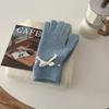 Pedidos caseiros da Coreia do Sul! Designer Bow Lã de Inverno Malha Bonito Tela Sensível ao Toque À Prova de Frio Luvas Quentes