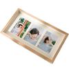 Moldura de madeira tridimensional oca moldura de foto conjugada tripla fase foto vestido de noiva crescimento infantil campus memorial quadro parede