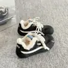 Tênis de Treino Alemão com Forro de Lã de Alto Valor Estético para Mulheres, Novo Modelo Popular 2026, Tênis de Nicho Retro de Inverno com Solado Grosso, Sapatos Quentes de Algodão