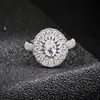 Anillo de Compromiso Ovalado de Lujo Europeo con Diamantes Completos Popular para Mujer Vintage AliExpress Fuente Mayorista R4318