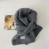 Bufanda de Lana Azul Simple Versátil Tejida para Mujer Otoño e Invierno Versión Coreana Cálida Resistente al Frío Bufanda para el Cuello Bufanda de Moda