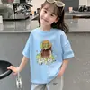 Camiseta de Manga Corta 100% Algodón para Niña 2026 Verano Nuevo Estilo Camiseta de Media Manga para Niños Top Camiseta Básica de Verano para Niña Ins