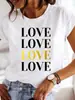 Mujer Estampado Carta de Amor Dulce Tendencia de los 90 Verano Camiseta Ropa Cl