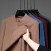 Camiseta Térmica de Doble Cara con Cuello Medio Alto para Hombre, Sudadera Cálida Casual de Color Sólido para Otoño e Invierno, Prenda Base de Manga Larga para Hombre