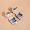 Sandalias para Niña Verano Nuevo Estilo Moda Infantil Princesita Niñas Suela Suave Pedrería Caladas Zapatos de Playa Princesa