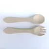 Tenedor Cuchara de Silicona para Entrenamiento de Bebé Cuchara Suave para Alimentar Bebés Tenedor Cuchara de Grado Alimenticio para Niños Bebés Juego de Cubiertos Complementarios