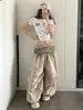 Calças Cargo Parachute em Camadas Estilo Americano para Mulheres, Calças Esportivas Finas de Secagem Rápida para o Verão, Calças Largas de Dança Jazz, Comprimento no Chão