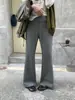 Té Verde Limón 2026 Principios de Otoño Estilo Coreano Sencillo Ajuste Relajado Versátil Adelgazante Cordón Ligero Acampanado Pantalones Casuales para Mujer 11125