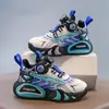 Tênis Esportivo Masculino Primavera e Outono 2026 Novos Sapatos Infantis Superfície de Couro Impermeável Tênis de Corrida Meninos do Ensino Fundamental Tênis de Basquete