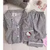 Yunduo Algodón Otoño 2025 Pijama de Mujer Pantalón de Manga Larga Cárdigan Solapa Pijama Traje Casual de Mujer Ropa para el Hogar