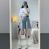 Shorts Jeans de Tencel para Mulheres, Verão Fino de Cintura Alta Fluido Versátil Emagrecedor Casual, Shorts Largos Soltos Comprimento do Joelho