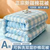 Colcha de algodón de Xinjiang de gasa de doble capa, estilo minimalista Clase A, colcha de invierno desmontable para dormitorios de estudiantes, colcha de primavera y otoño