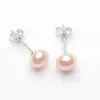 Brincos de Prata 925 com Pérolas Naturais de Água Doce Brincos de Pérola Três Cores Delicados Elegantes High-End Redondos Brincos High-End