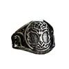 Guerrero de Acero nuevo Árbol de la Vida Vikingo anillo de acero de titanio Anillo de acero inoxidable retro europeo y americano para hombre joyería