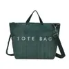 Bolsa tote estilosa de grande capacidade, novo tecido de veludo cotelê, bolsa de ombro casual versátil, bolsa tote chique para o dia a dia para mulheres