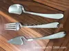 Cuchillo, Tenedor y Cuchara Multifuncionales con Mango Curvado, Vajilla de Acero Inoxidable, Vajilla con Forma Especial para Colgar en el Borde de la Taza, Cucharilla de Café, Cuchara para Revolver