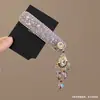 Pasador de Pelo con Borla de Campana de Diamante Azul para Mujer, Accesorio de Pelo Exquisito de Gama Alta, Pinza Lateral, Pasador de Pelo, Pinza BB Lateral de Estilo Antiguo