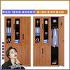 Armario Metálico para Ropa de Personal con Cerradura, Impresión por Transferencia de Madera, Gabinete de Acero para Bolsos, Zapatero de Hierro, Armario para Dormitorio de Personal