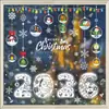 Adornos Navideños de Colores Pegatinas para Ventana Año Nuevo 2026 Pegatinas Navideñas Pegatinas Estáticas para Vidrio Casa de Nieve Pegatinas de Copo de Nieve