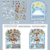 Colección de pegatinas de paisajismo de escena en miniatura de dibujos animados sin corte lindo visual 3D apilado cuenta manual diy pegatinas de cabaña estéreo