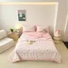 Juego de cuatro piezas de colcha de verano refrescante de algodón puro de Xinjiang, colcha de aire acondicionado 100% algodón para verano, lavable a máquina, colcha fina para uso en dormitorios individuales