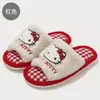 Chinelos Fofos do Gato Kt para Mulheres, Chinelos de Linho para Casa para Primavera e Outono, Chinelos Quentinhos de Desenho Animado para o Chão para Mulheres, Atacado de Verão