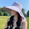 Sombrero de Protección Solar para Cuello de Seda de Hielo Verano Desmontable Ala Ancha Anti-UV Ciclismo al Aire Libre Sombrero de Pescador para el Sol