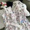 Conjunto de Pijama de Camisola y Shorts Estilo Deseo Puro para Mujer, Nuevo Verano 2026 Estilo Dulce de Crayon Shin-chan con Sujetador Incorporado, Conjunto de Ropa de Casa
