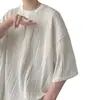 Nueva camiseta de manga corta para hombre, estilo coreano de verano, moderna, simple, top de media manga, estilo Hong Kong, camiseta de marca casual holgada y moderna