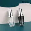 Botella Redonda de Hombro para Aceite Esencial de Cuidado de la Piel de 50ml Fondo Alto Fondo Grueso Gotero de Presión Botella de Aceite para Bebés Aceite Vegetal Botella de Aceite para el Cuidado de la Piel
