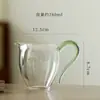 Bule de Vidro de Alta Transparência com Alça Colorida, Recipiente para Compartilhar Chá Estilo Japonês, Resistente ao Calor e Antiescaldante, Acessório para Conjunto de Chá Kung Fu, Jarrinha de Chá