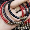 Pulsera de Cuerda Roja Estilo Zhou Hebilla Accesorios de Joyería Cuerda de Alambre de Acero Cuerda de Cuero Hebilla de Pulsera Accesorios DIY Chapados en Oro