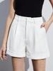 2025 Novo Estilo Europeu e Americano Shorts Verde Oliva Cintura Alta e Borda Enrolada Vem com Fácil Simples Moda Atitude Solta
