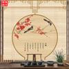 Nueva cortina de bambú china Zen de flores y pájaros, pantalla de elevación de persiana de fondo para sala de té, panel divisor, pintura colgante sin perforaciones, cortina decorativa