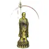 Adorno de Bodhisattva Ksitigarbha de Cobre Latón Puro Estatua de Pie de Ksitigarbha de la Montaña Jiuhua Regalo de Ofrenda para Ancianos para el Salón Budista del Hogar