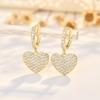 Exquisitos, Ligeros, Lujosos y de Alta Gama, Modernos Pendientes de Circonita Llenos de Corazón, Dulce Corazón Femenino, Elegantes y Suaves, Pendientes Estéreo con Forma de Corazón