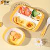 Wuhe Sally Louça Infantil de Melamina Anti-Escaldante Estilo Desenho Animado Tigela para Comida de Bebê Prato com Vários Compartimentos Copo de Água Colher Garfo