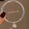 Pulsera de campana con carácter Fu para mujer, simple, moda nacional, marca de la suerte, pulsera de cobre blanco fresca y artística para regalo de cumpleaños de novia
