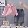 Ropa para Niños Conjunto de Otoño para Niños Nuevo Elegante Estilo Coreano Chaleco Suéter Conjunto de Tres Piezas para Niños Pequeños y Medianos Primavera y Otoño Tendencia Venta al por Mayor